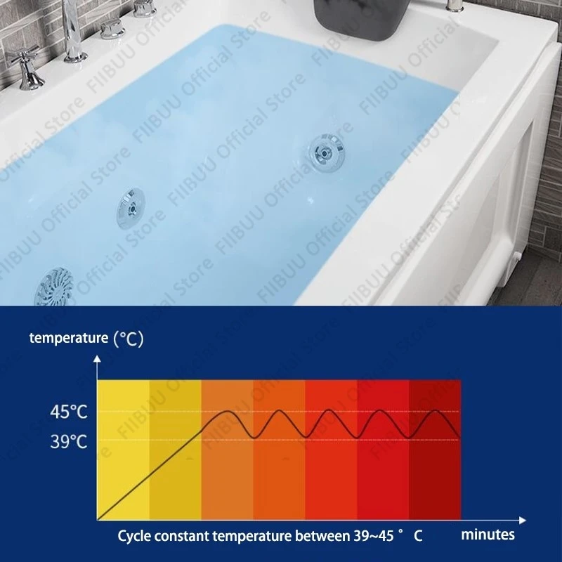 Acrylic Bathtub With Curved Single-sided Skirt, Multifunctional Deepened Bathtub For Apartments And Household,2 in 1 Massage Tub