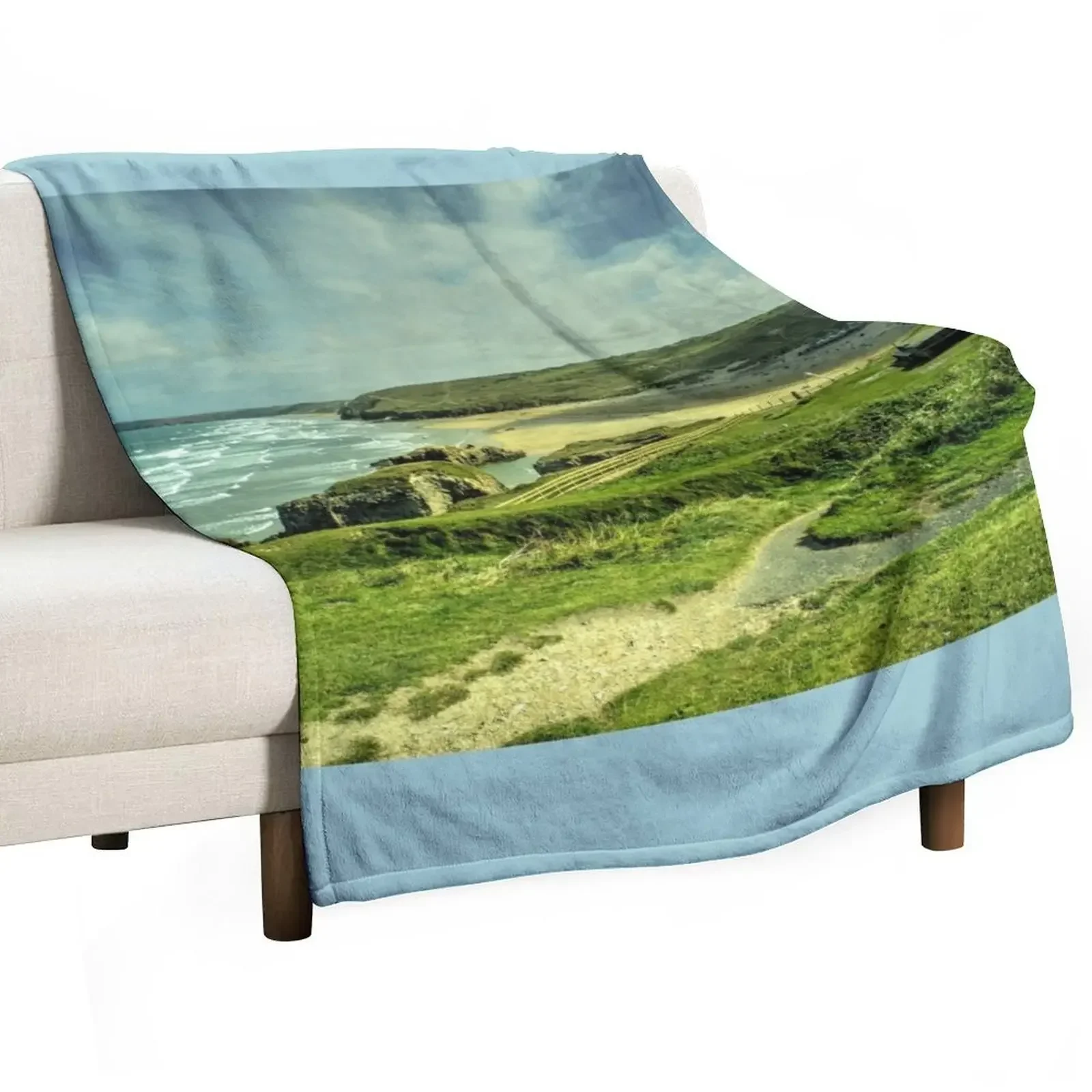 

Perranporth Headland Throw Blanket Beautifuls Summer blankets ands Bed Fashionable Blankets