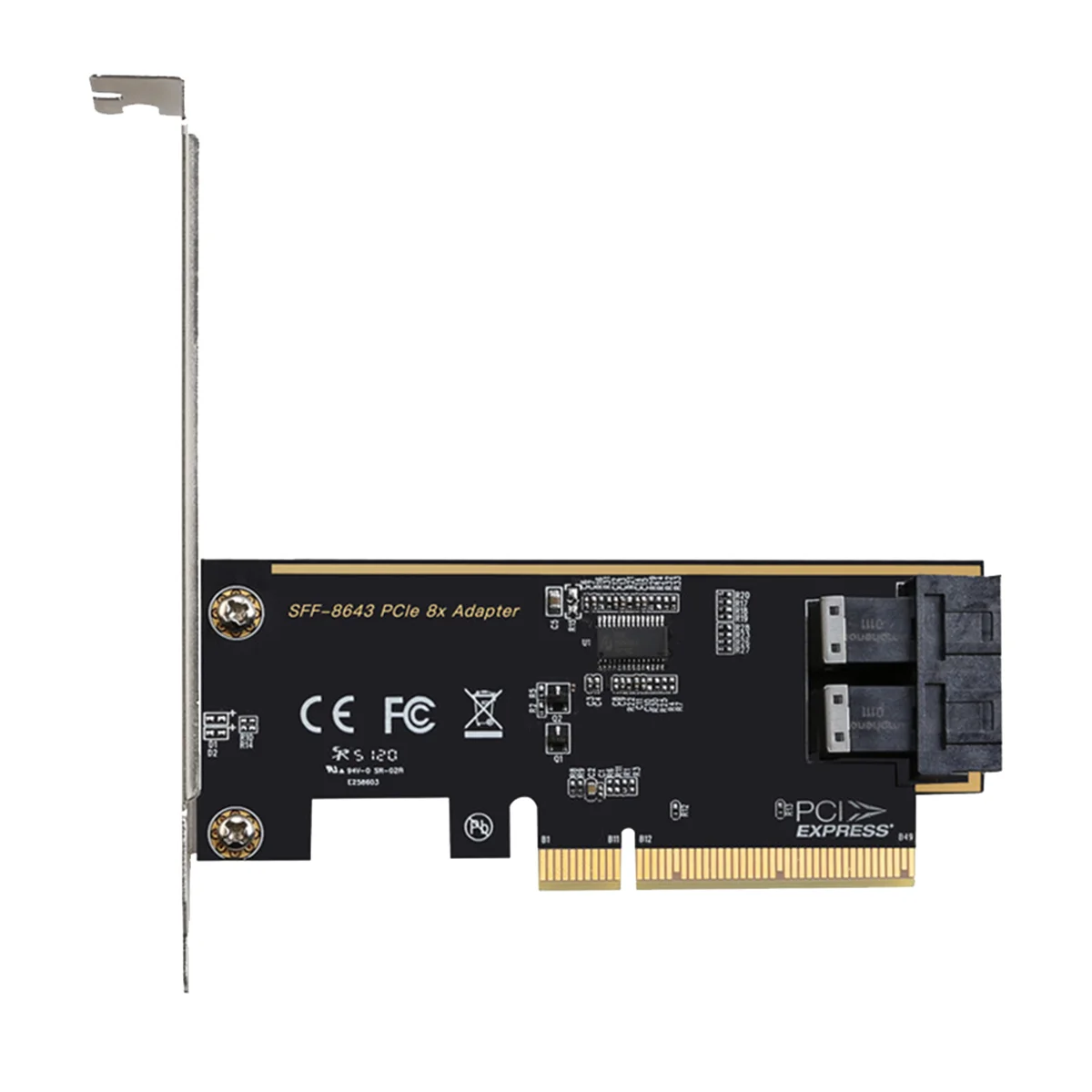 

ABEP-PCIE 8X to 2 Ports U.2 Adapter Card SFF8643 Dual NVMe SSD PCIE X8 Expansion Card SFF8643 U2 Adapter