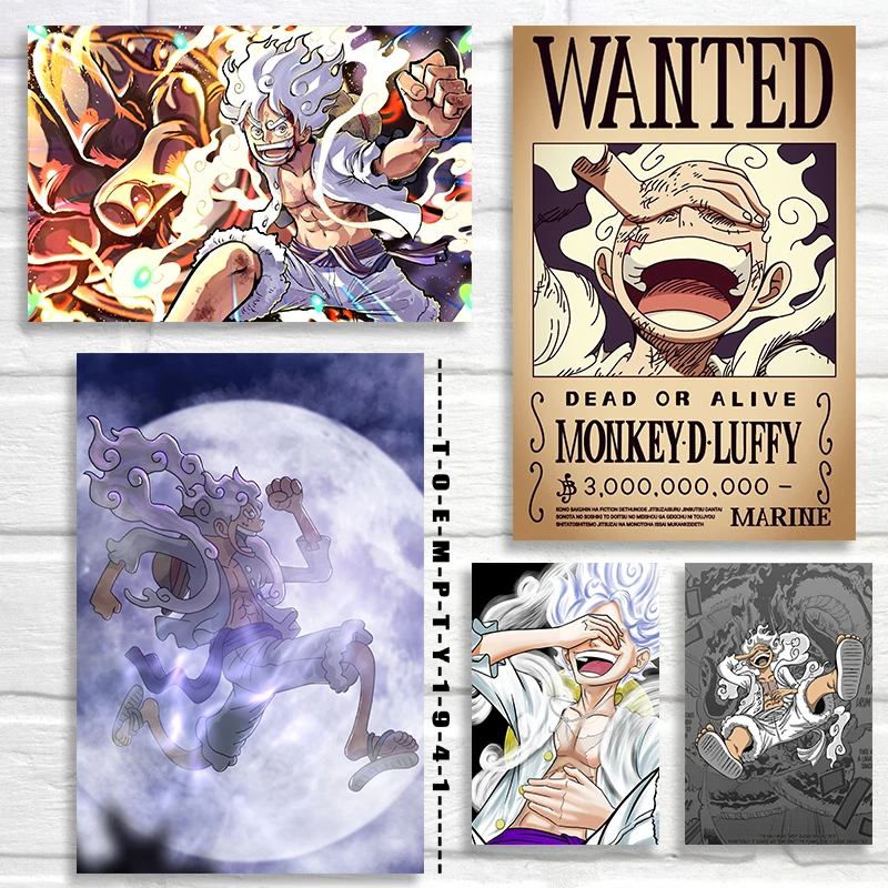 Anime Luffy Gear 5 Character Poster Canvas Printing Anime Character Luffy New Image Gear 5 Prints Wall Decor Anime Fans Gift