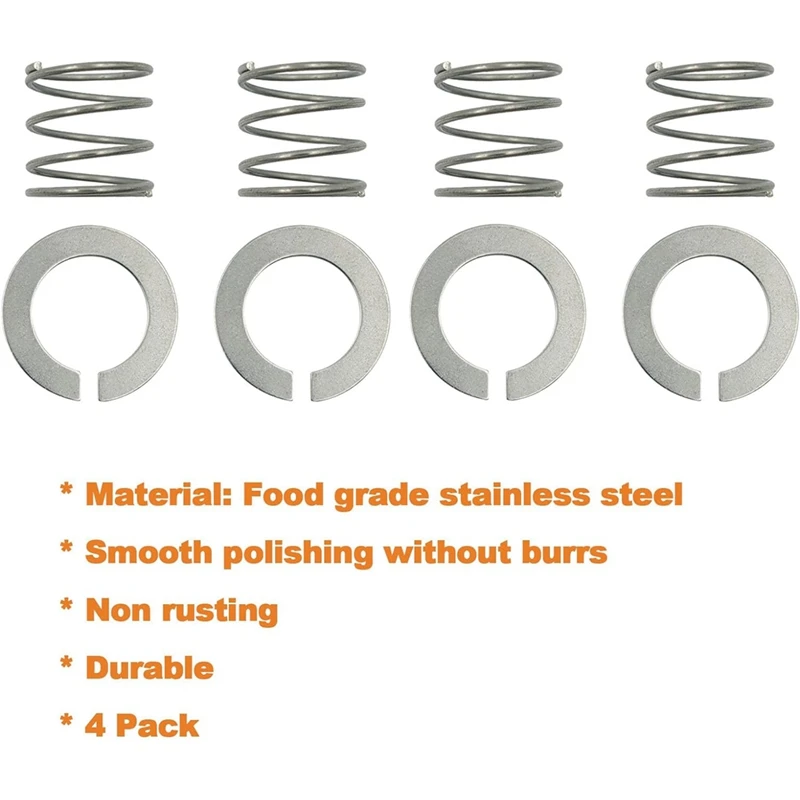 4 PCS Spring And Washer Silver Quick Install Accessorie For Kitchenaid Mixer 3.5 Quarts To 7 Quarts Protect And Extend The Life