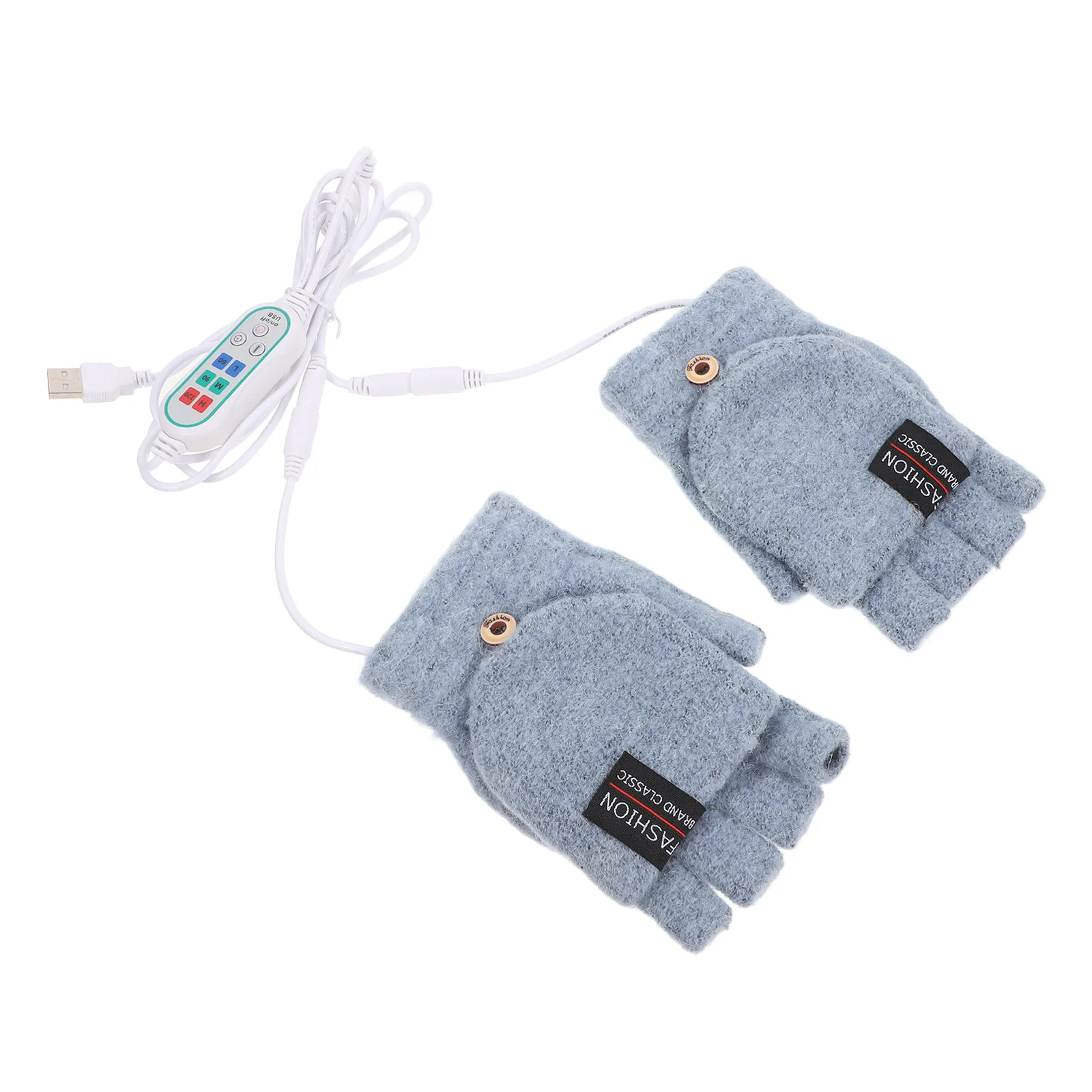 

Heated Mitts Fingerless Gloves USB Heating for Men Winter Mittens Knitting Electric