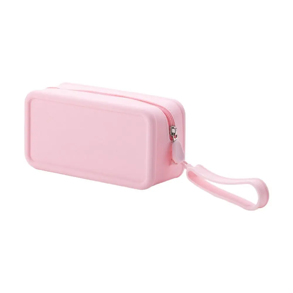 New Silicone Coin Purse Waterproof Large Capacity Earphone Bag Solid Color Zipper Cosmetic Bag Students