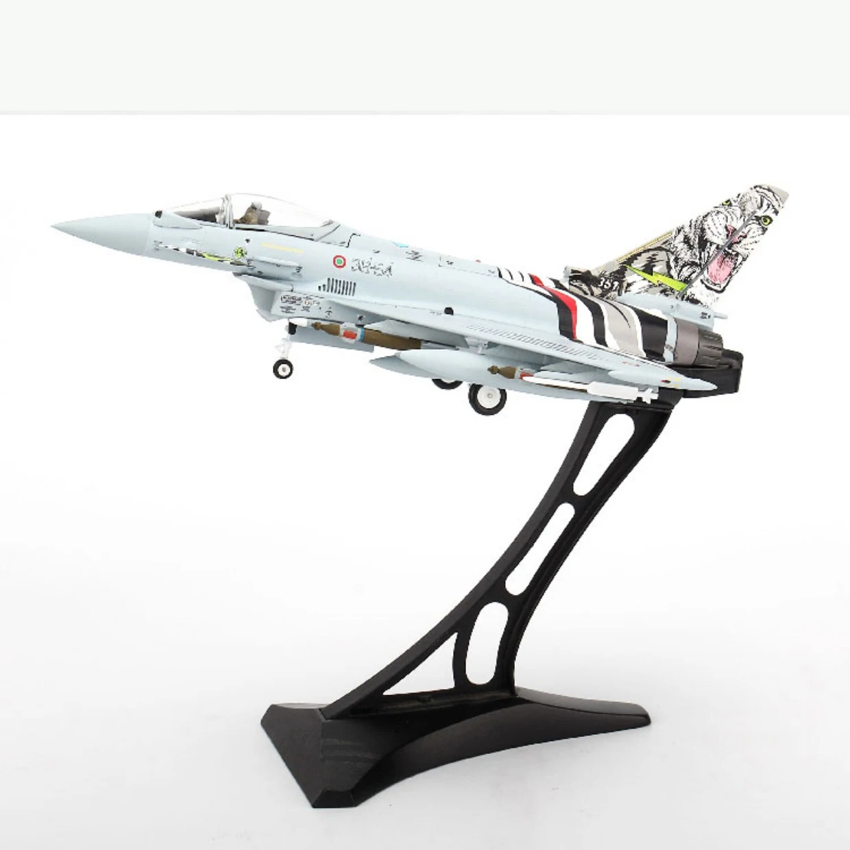 

Die cast Italian Air Force Typhoon EF-2000 fighter jet militarized combat 1:72 ratio alloy and plastic simulation men's gift