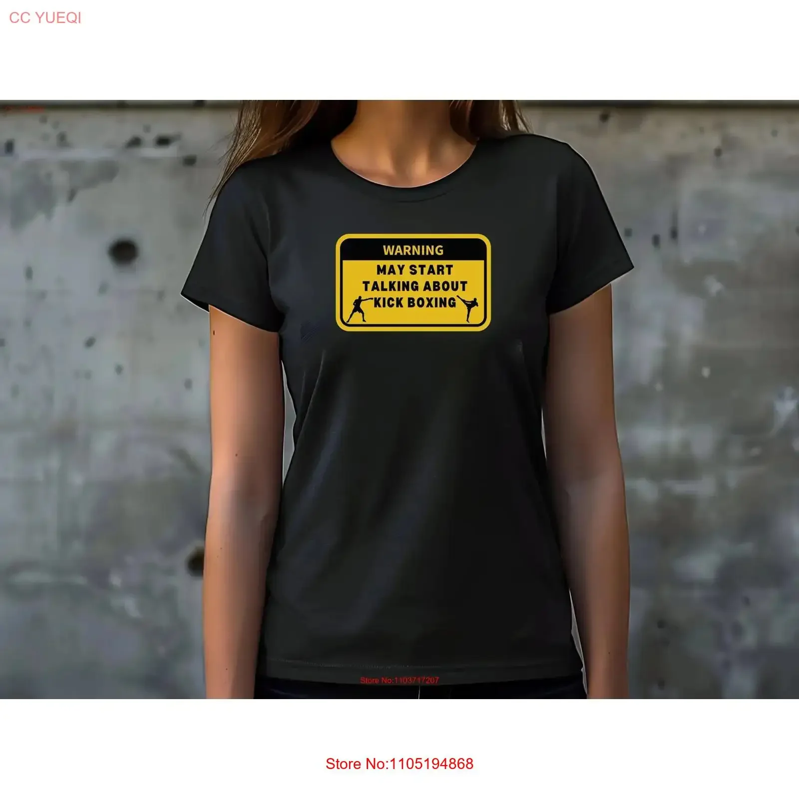 تحذير قد يبدأ التحدث عن كيك بوكسينغ تي شيرت مضحك للجنسين عتيق مغسول ملابس الشارع ممتدة قليلاً