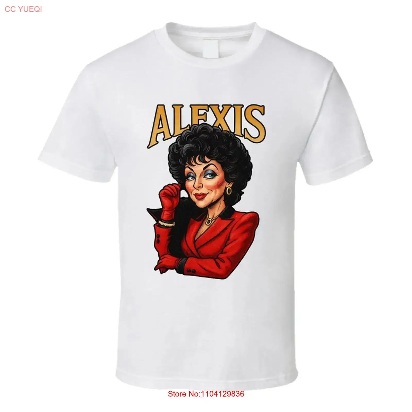 Alexis Colby Dynasty Tv Series Caricature Fan T Shirt vintage Washed designer clothes Versatile Top For Everyday Wear Stretched