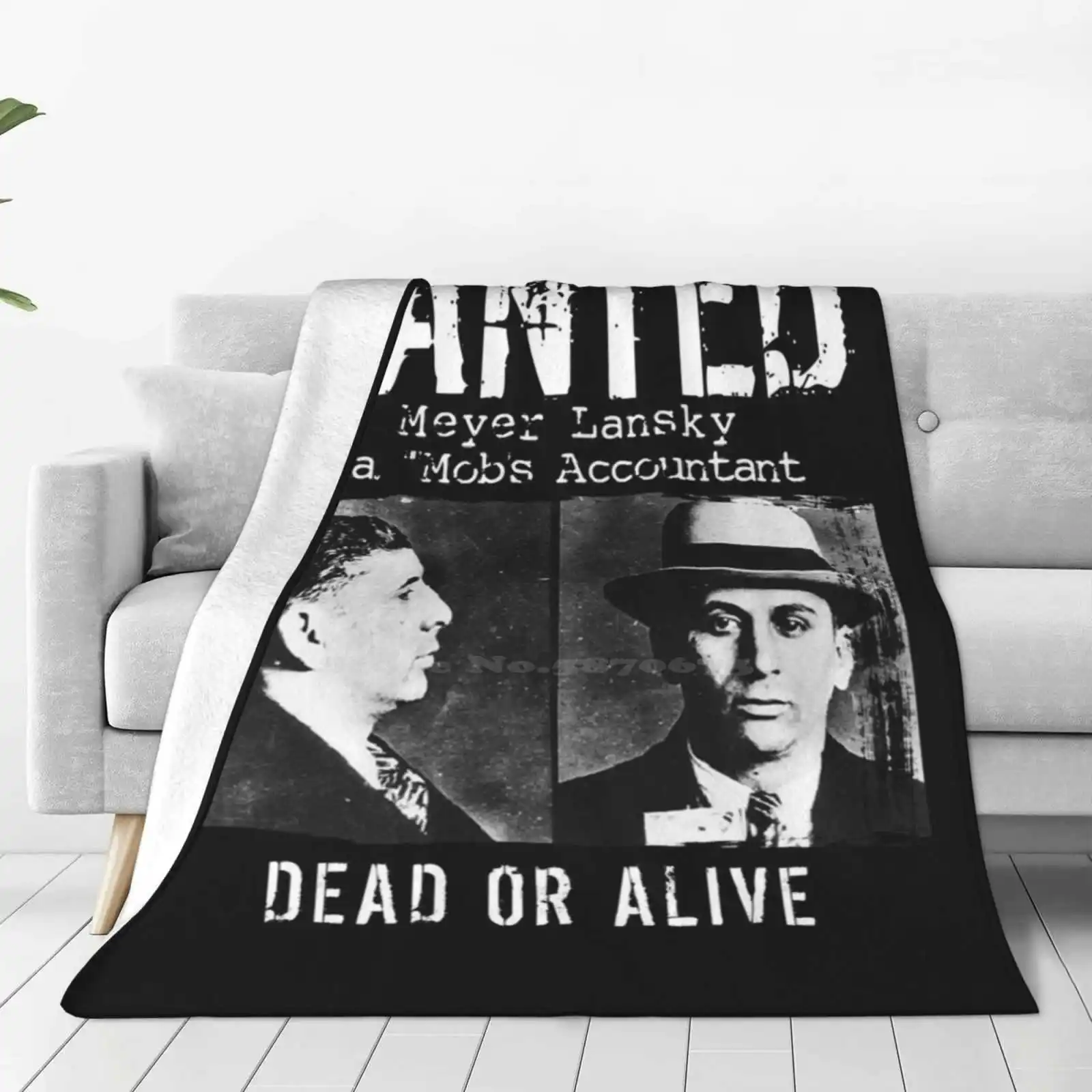 Meyer Lansky Mugshot-Wanted Dead Or Alive New Selling Custom Print Flannel Soft Blanket Meyer Lansky Mugshot Mobs Accountant