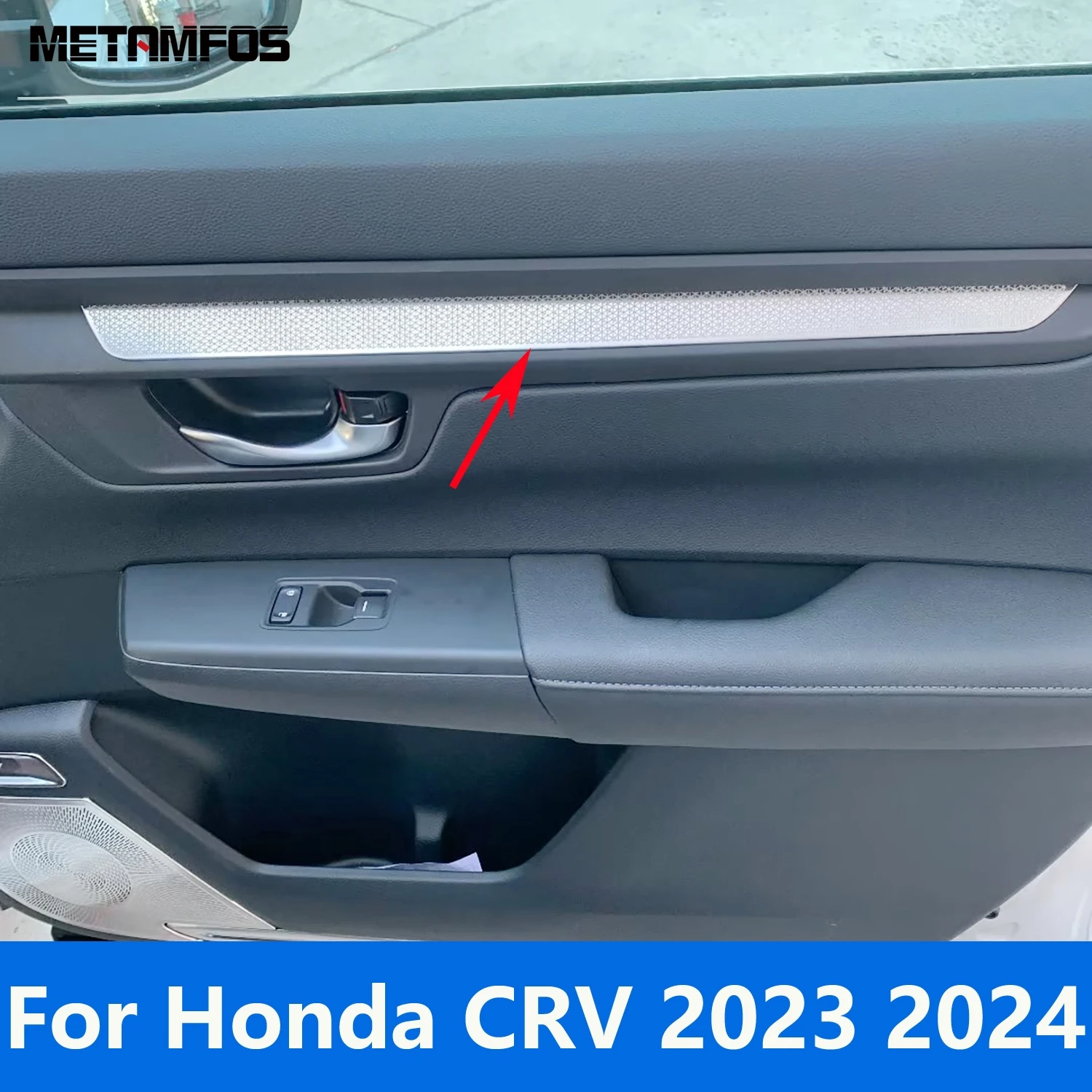 

For Honda CR-V CRV 2023 2024 Stainless Steel Inside Door Panel Strip Cover Molding Trim Sticker Interior Accessories Car Styling