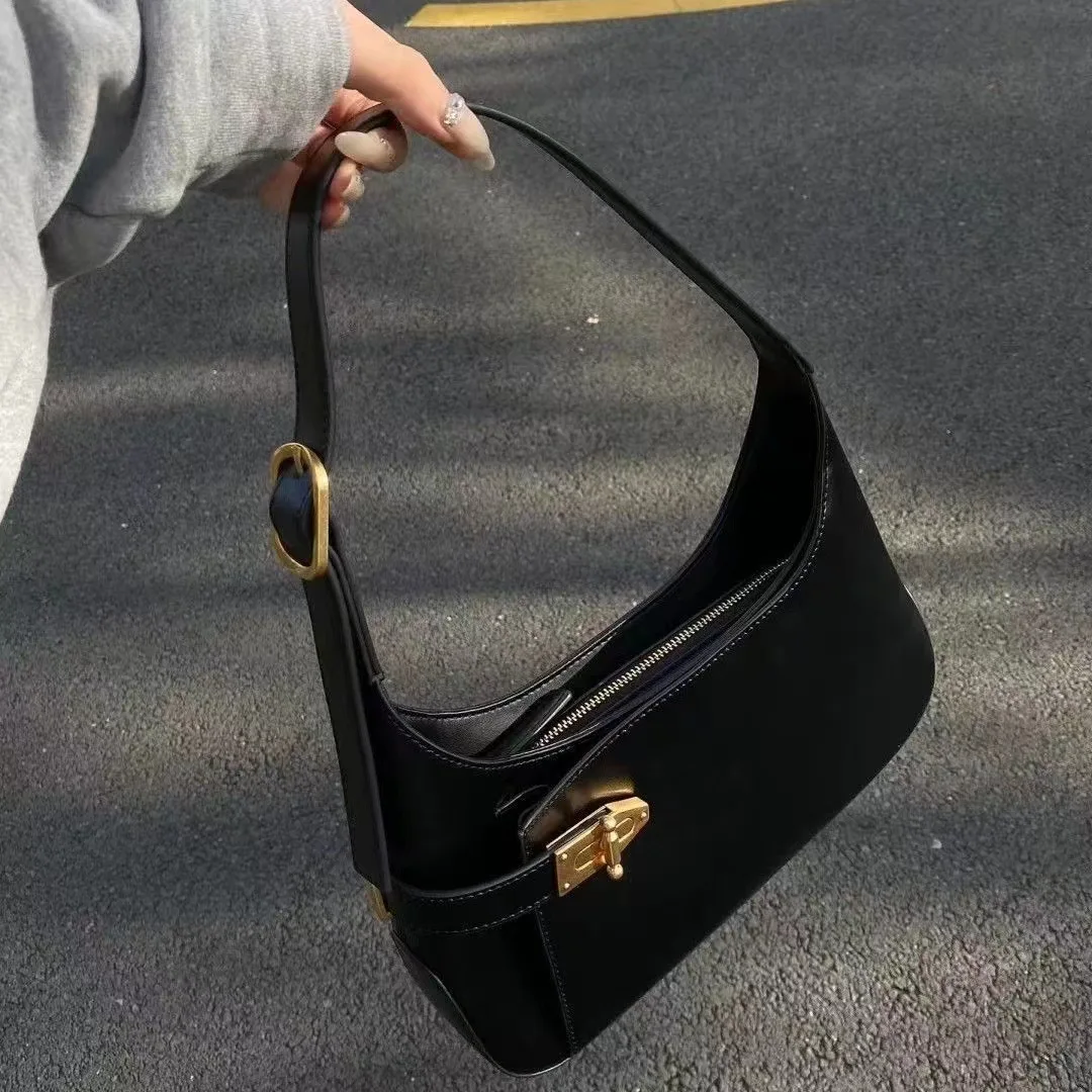 Sac à elles en PU خمر صب فام ، sacs sous les حمالات الصدر ، sacs monochromes simples ، sacs hobo chics pour dames ، sac de creat