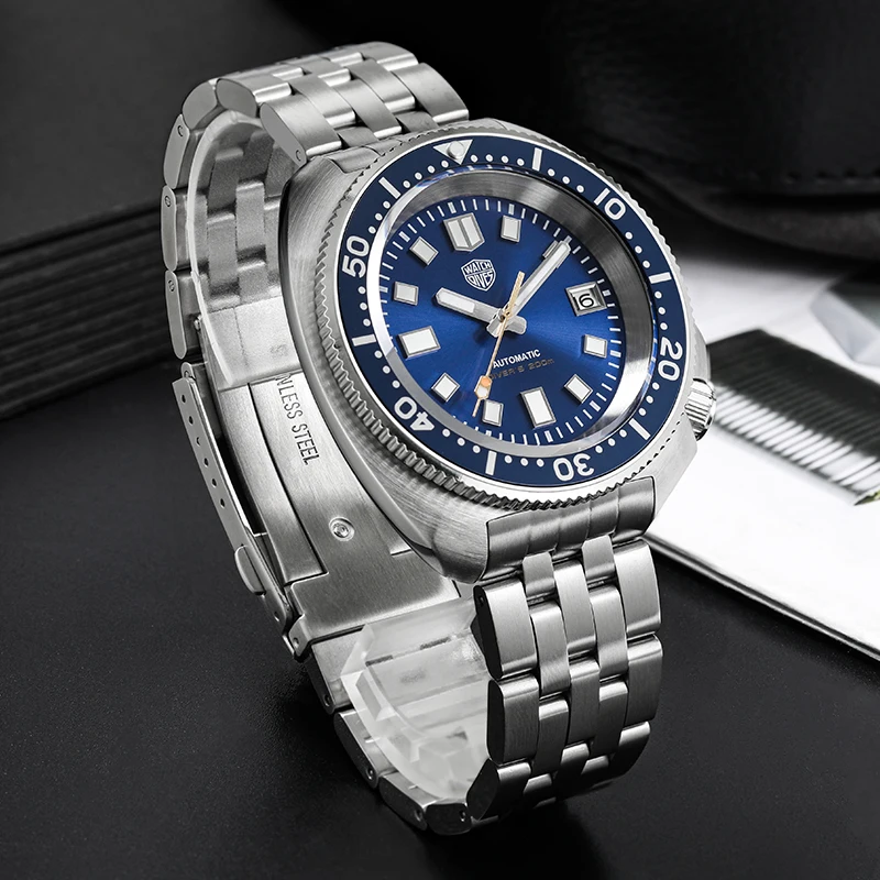 Watchdives WD6105 Diver Watch NH35 Movement Aluminum Bezel Captain Willard Watches Sapphire Crystal Luminous Waterproof 200m