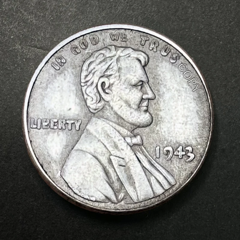 Us 1943 lincoln 1 cent liberdade moeda comemorativa orelha de trigo replia medalha lembrança presente de natal decoração para casa