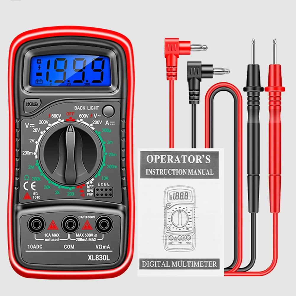 

ANENG XL830L Handheld Digital Multimeter LCD Backlight Portable AC/DC Amperemeter Voltmeter Ohm Voltage Tester Multimeter