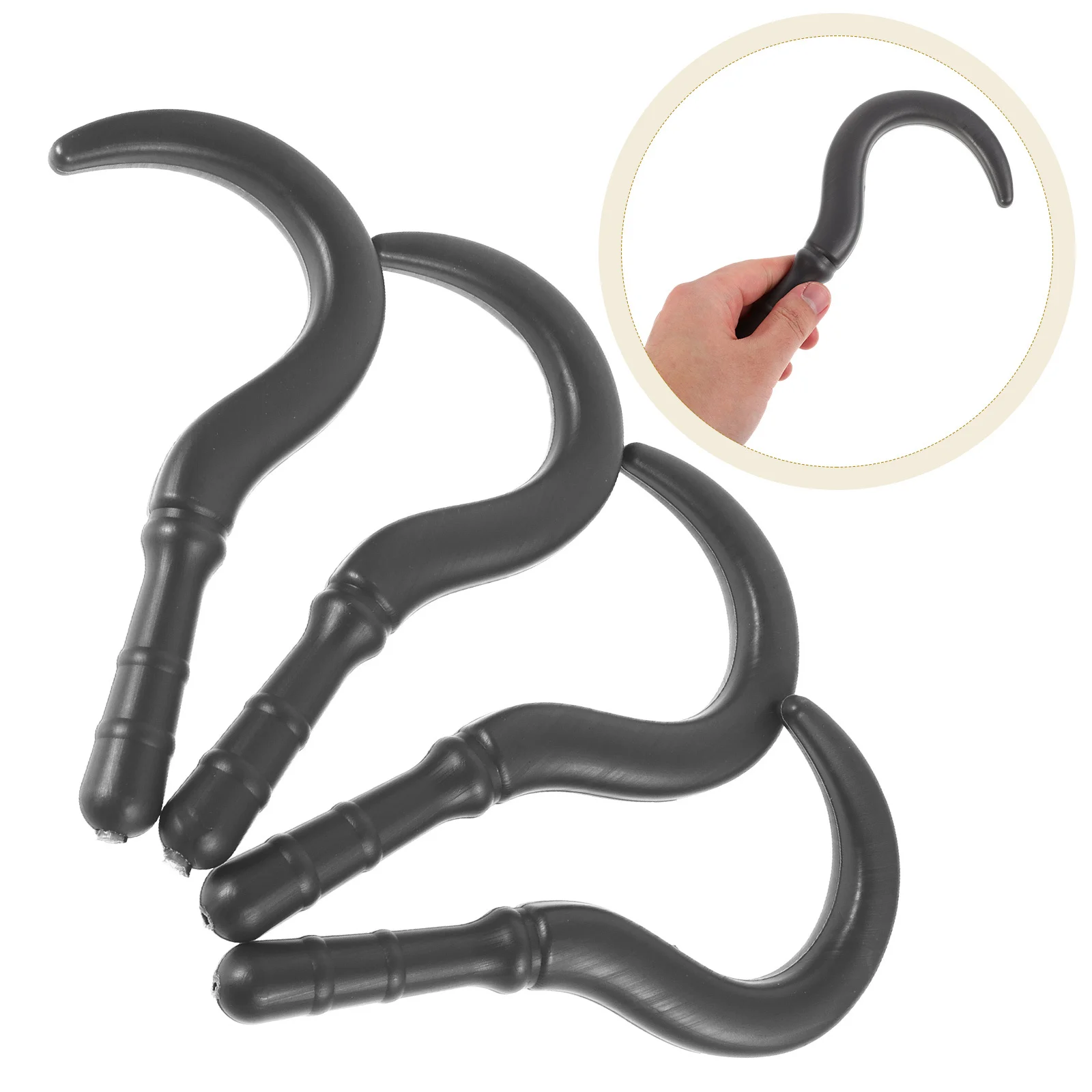 

4Pcs Pirate Hook Hand Accessories Plastic Costume Prop for Halloween Pirate Party Kids Adults Dress Up Kits Hook Costume