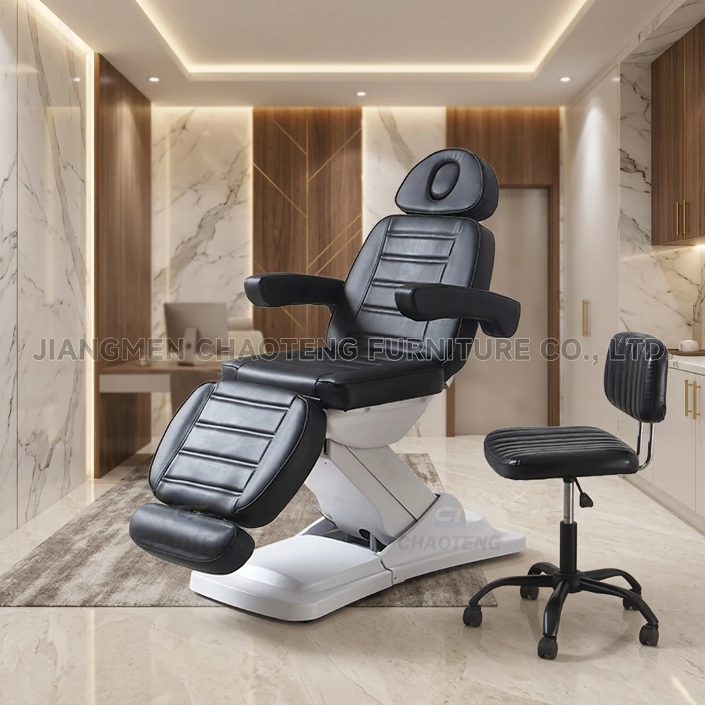 White Black Modern Salon Furniture Hydraulic Massage Table Adjustable Backrest Foldable Design for Home Spa Beauty Salon Use
