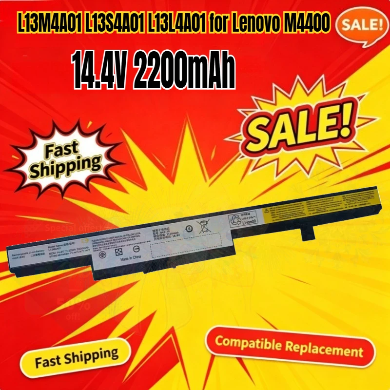 SWZY 14.4V L13M4A01 L13S4A01 L13L4A01 Laptop Battery Replacement for Lenovo M4400 B40 B50 B50-45 B50-70 B40-70 B40-30 B50-30 M44