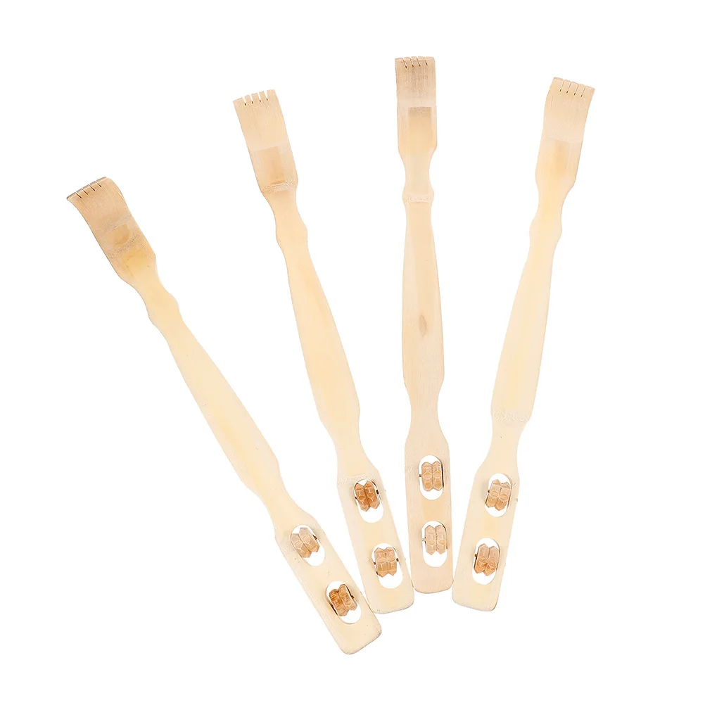 

4Pcs Bamboo Message Household Back Scratcher Combo Comfortable Self Massage Tool Massager Lightweight Portable Itch Relief Tool