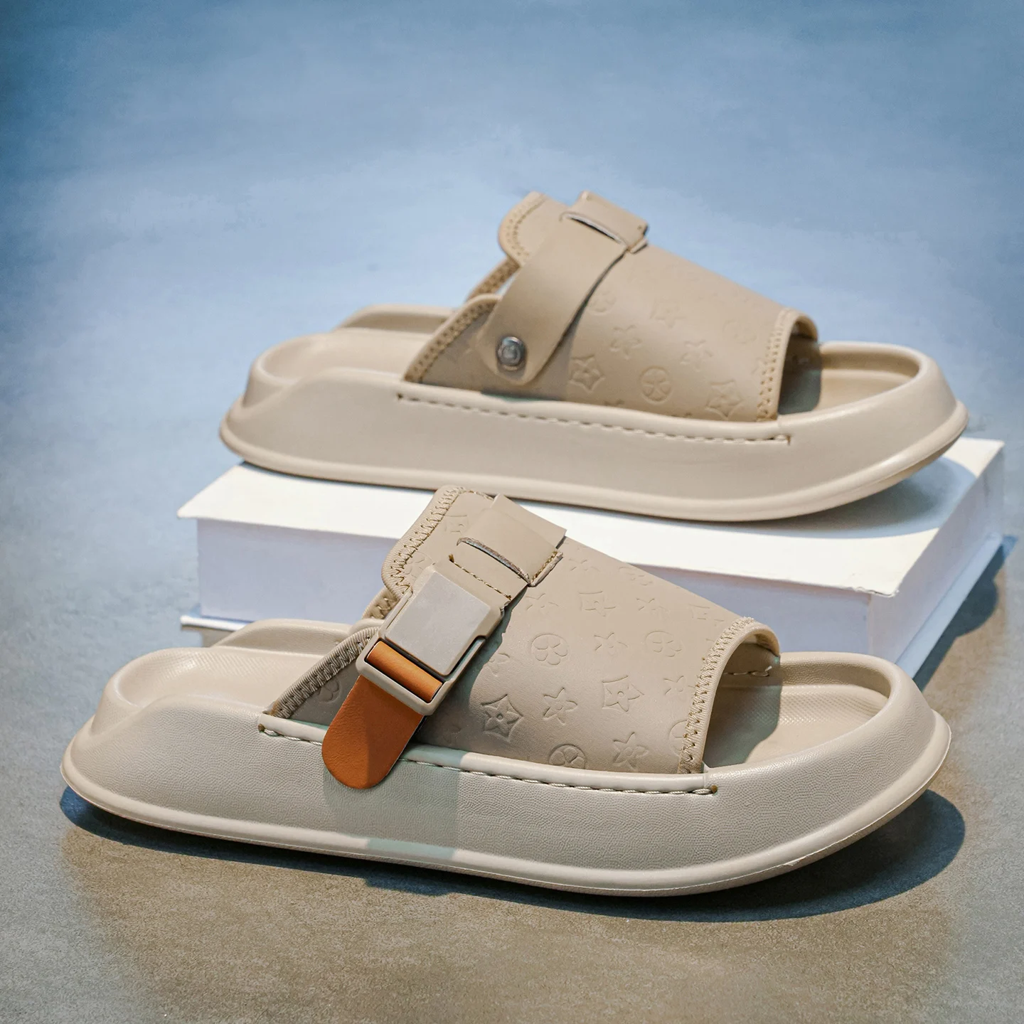 Men Outdoor Walking Simple Sandals Firm Strap Connection Ventilated Upper Flexible Rubber Sole Camping Mountain Trip Footwear