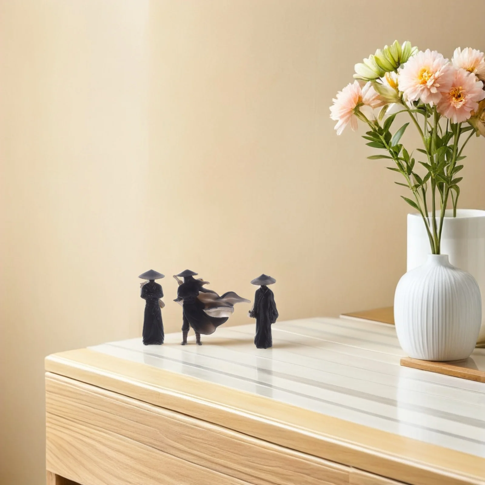 

6Pcs Sword Man Mini Chinese Decorations Asian Warrior Statue Desktop Truck Dashboard Accessories Christmas Office Ornaments