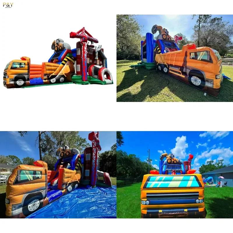 Combined wet and dry inflatable castle party jumper, inflatable bouncer, bounce house with slide