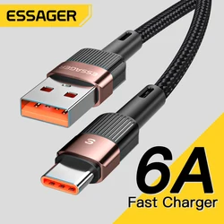 Essager 7A USB Type C Cable For Realme Huawei P30 Pro 66W Fast Charging Wire USB-C Charger Data Cord For Samsung Oneplus Poco F3