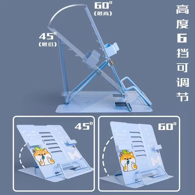 Imagem -03 - Portable Desk Book Stand Metal Reading Rest Cookbook Ajustável Documentos Titular Bookstands para Livros