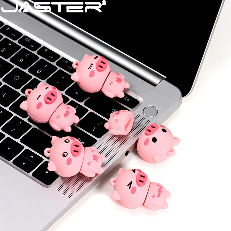 

JASTER USB Flash Drive Cute Pig Pen Drive Pink 4GB 8GB 16GB 32GB Cartoon 64GB Memory Stick U Disk Creative Gifts 2.0 Pendrive