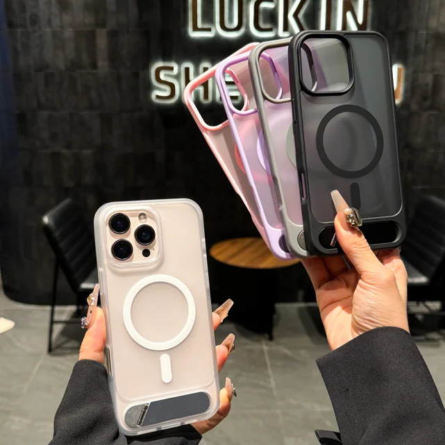 For iphone 17Promax Transparent Magnetic Ring Case with Card Slot Design, Protective Cover for iPhone 16/15/14/13