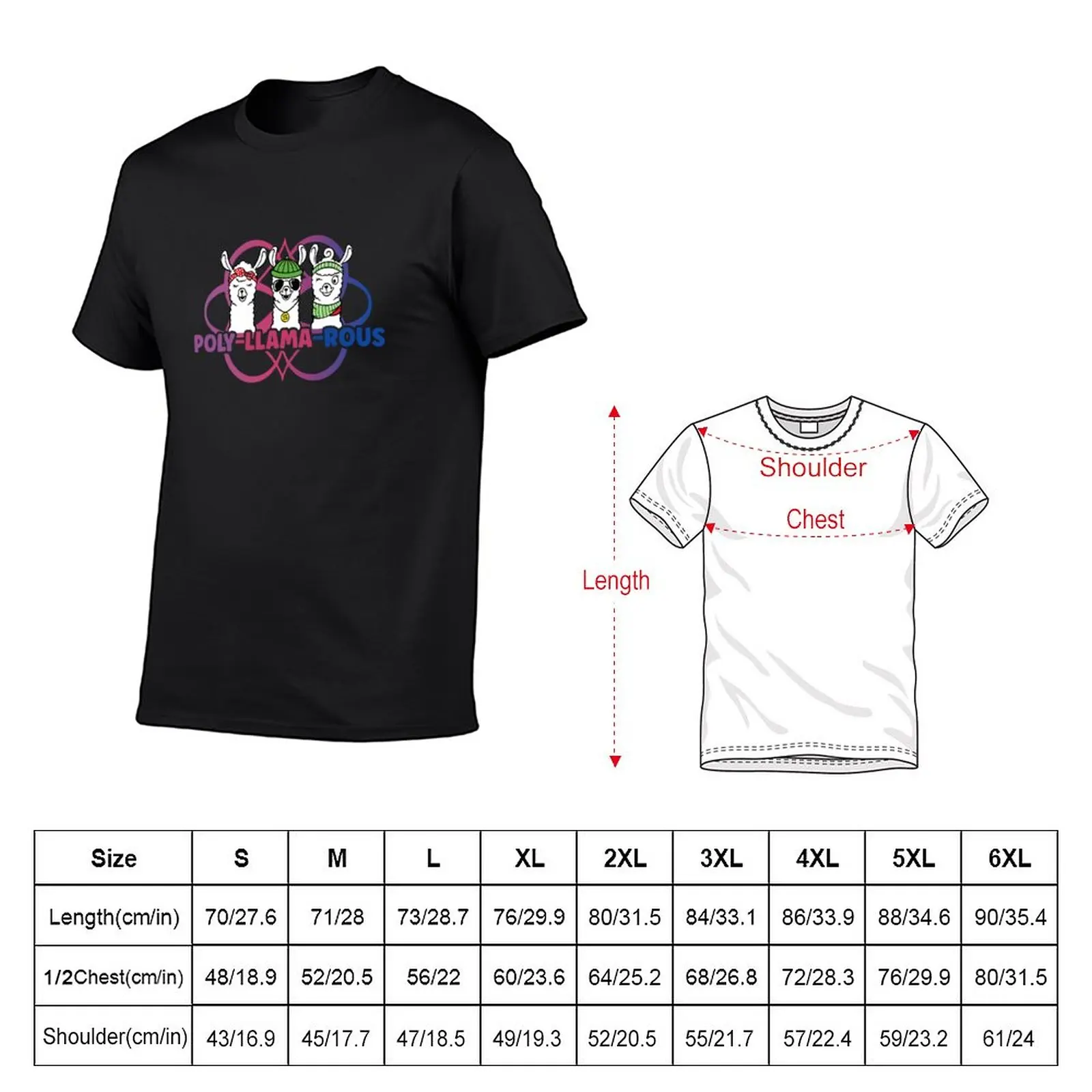 New Poly-Llama-Rous Funny Polyamory For Polyamorous Throuple T-Shirt korean fashion graphic t shirts mens cotton t shirts