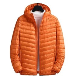 Oversized thin and light hooded men's down jacket large size coat man puffer plus size winter jacket men 12XL 11XL 13XL 14XL