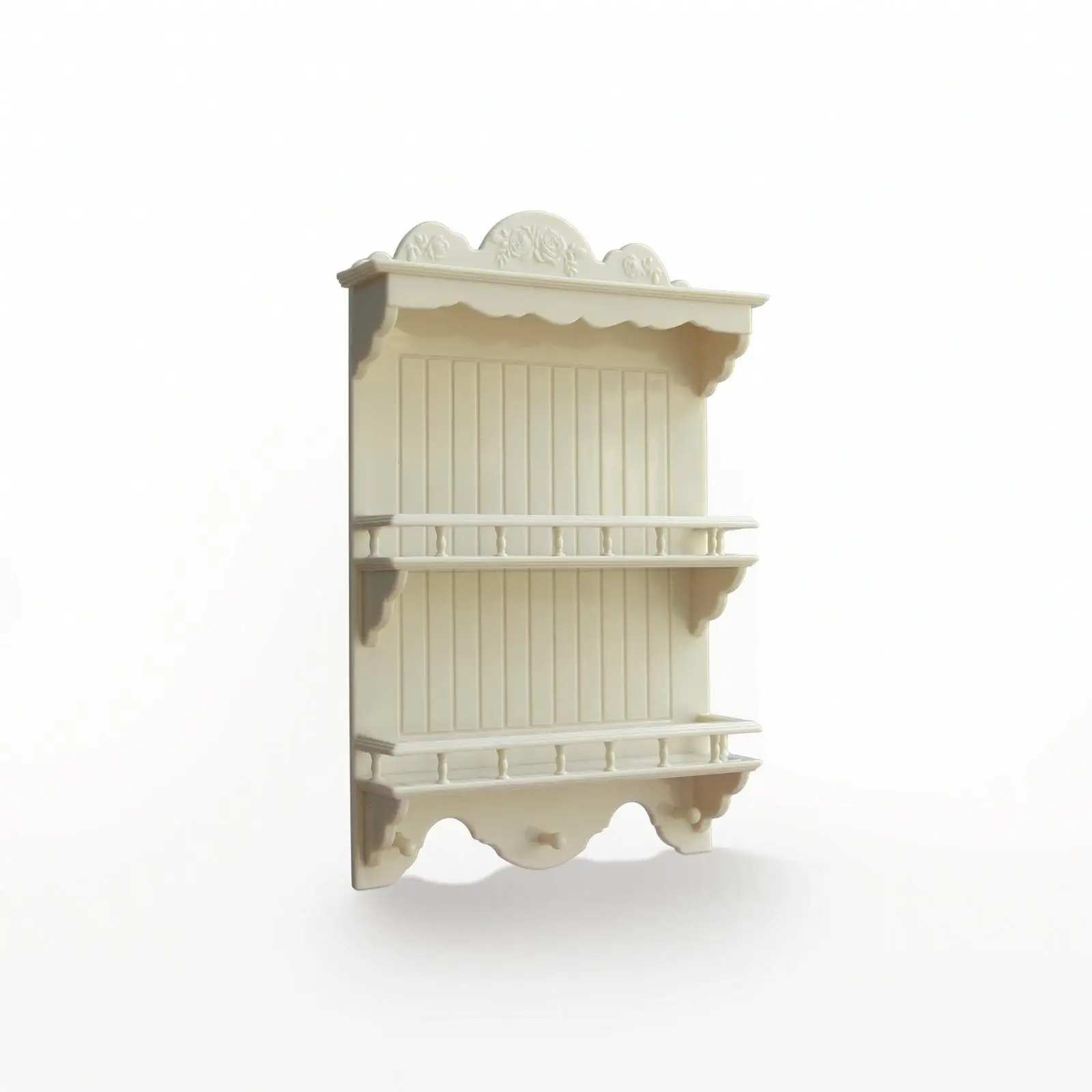 Dollhouse wardrobe, vintage dollhouse wardrobe with shelves, decorated