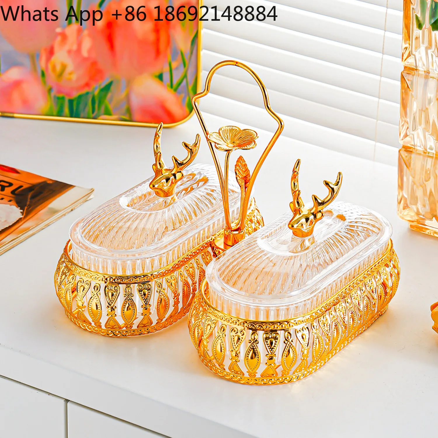 

Fruit living room household coffee table light luxury dried fruit snacks melon seeds candy refreshments snack plate storage box