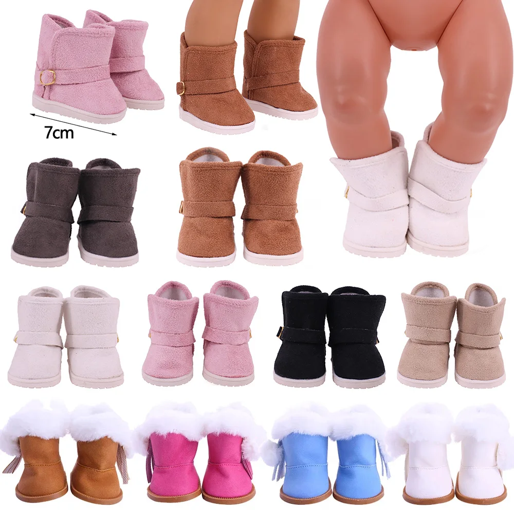 New Doll Shoes 43cm Baby Hot Doll Plush Tall Boots Handmade Fashion Snow Boots for 18