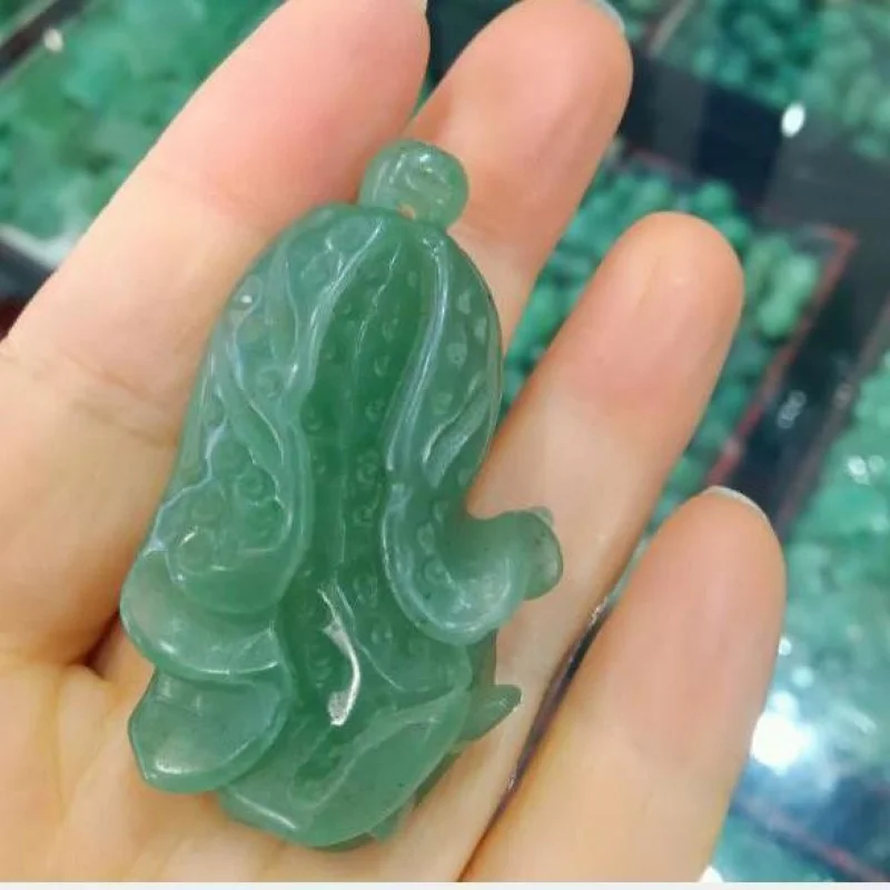 New Green Aventurine Flower Blooming Wealth Cabbage Pendant Necklace Fashion Versatile