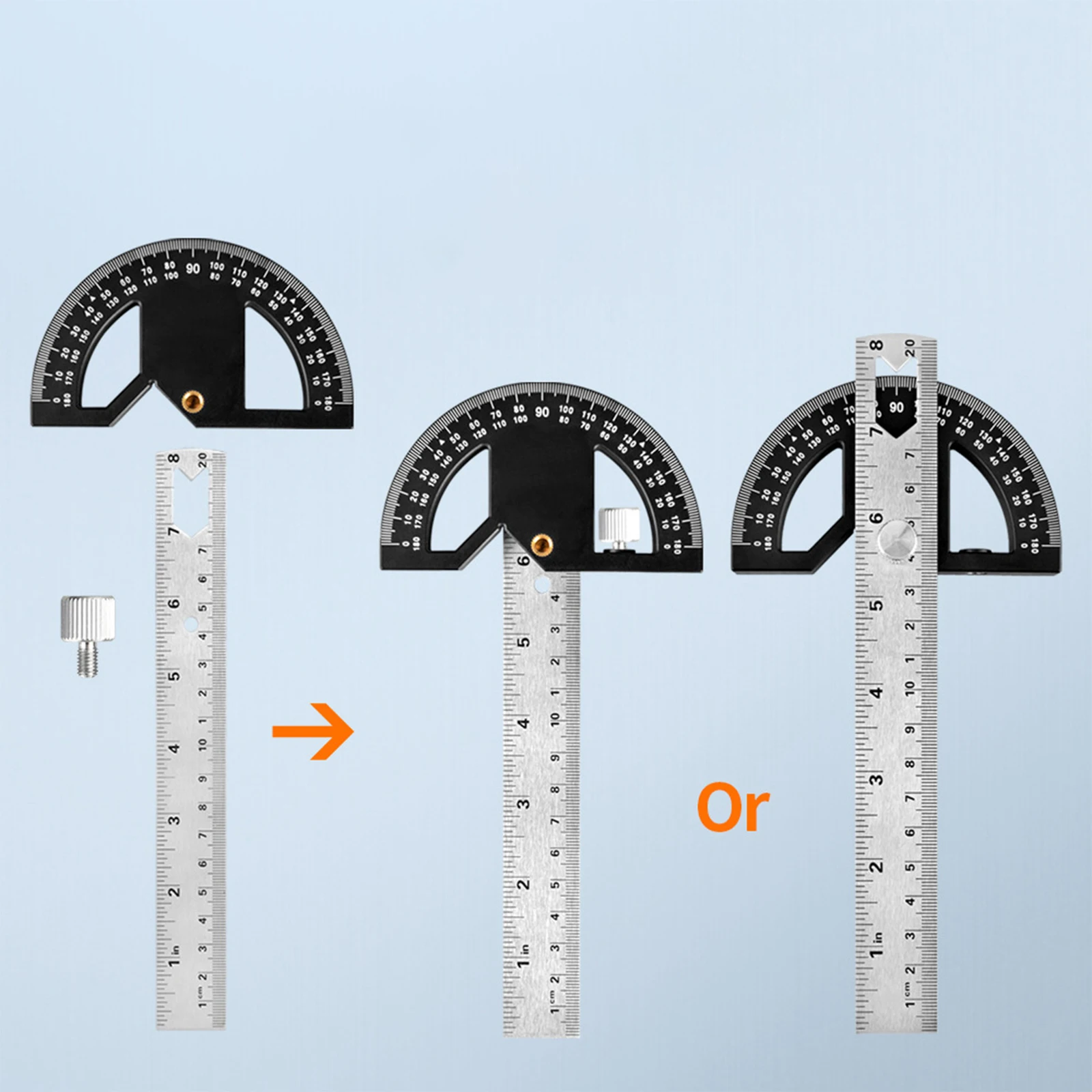 

8 Inch Angle Gauge Measurement ABS Precision Multifunctional Protractor Adjustable Angle Finder Architect Woodworking Ruler