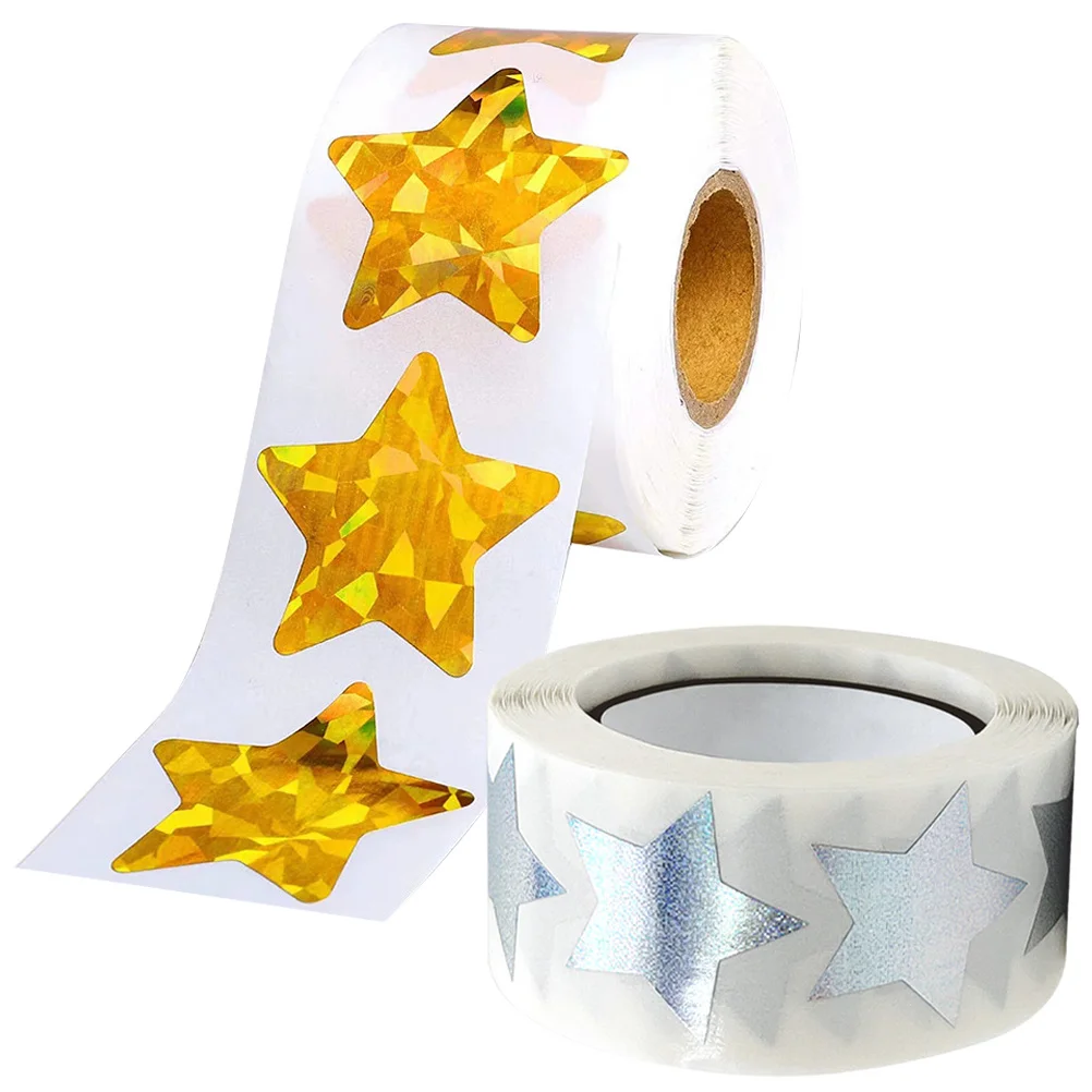 

2 Rolls Star Sealing Stickers Decorative Label Stickers Strong Adhesion for Gift Packages Candy Bags Baking Supplies