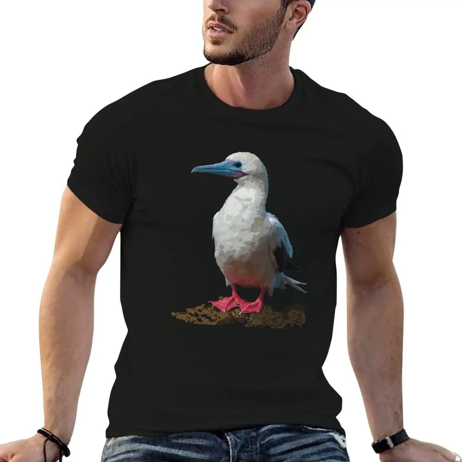 Red-footed booby or ‘? in Hawaiian T-Shirt Fashion Casual Short Sleeve T-Shirt
