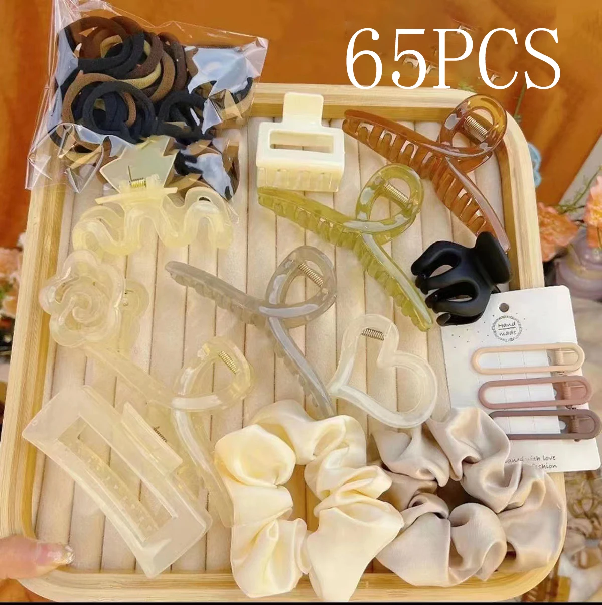 Cute Set Hair Clip Headdress Plush Hair Ring Hairhoop Girls Ponytail Rubber Band Shark Clip Geometry Hair Claw Hair - Image 2