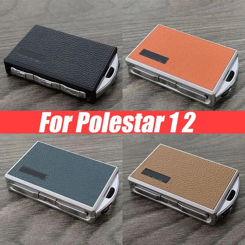 

Leather Alloy Car Key Fob Case Cover Remote Keychain Durable For Polestar 1 2
