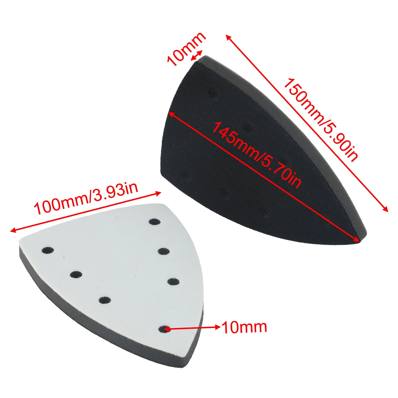 2pcs Sanding Pad And Triangle Sanding Pad 7 Hole Sandpaper Backing Pad Tool Equipment Replacement Accessories150*100m