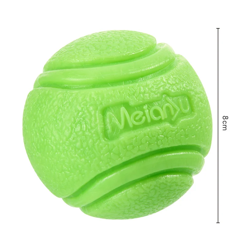 10pcs 8cm Pet Dog Toy Bouncy Ball Bite-Resistant Solid Ball Rubber Chewing Toy Outdoor Throwing Retrieve Dog Training Supplies