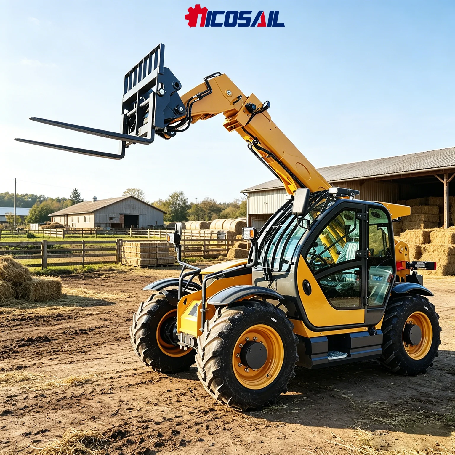 

Telescopic Handler Forklift 3000kg 7m Lift Heavy Duty Construction Telehandler Loader Machine