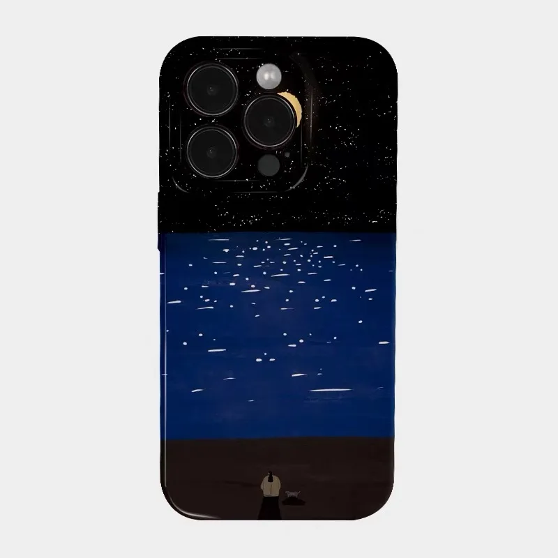 

Blue-black Starry Sky Art Phone Case for IPHONE 17 Air 16E 15 PROMAX 14 Plus 13 12 MINI 11 PRO 16Plus XR SE Acrylic Phone Cover