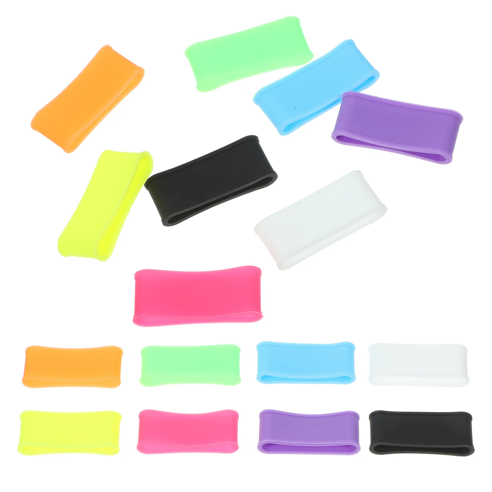 16 Stück Universal-Tennisschläger-Silikon-Festring, elastisch (zufällige Farbe, 16 Stück), rosa Kugeln, Silikagel-Ringe