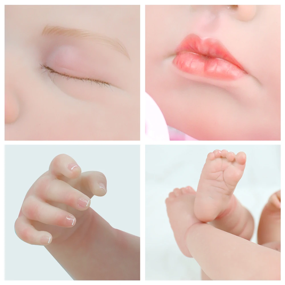 19-Zoll-Zwillinge, wiedergeborene Babypuppen, LouLou, Geburtstagsgeschenke für Mädchen und Jungen, lebensechte Silikon-Vinyl-Neugeborene, 3D-Haut, sichtbare Adern, DIY-Spielzeug