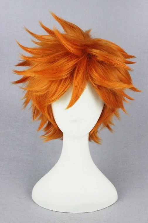 Anime Haikyuu Hinata Syouyou Short Straight Bright Orange Cosplay Wig Hair