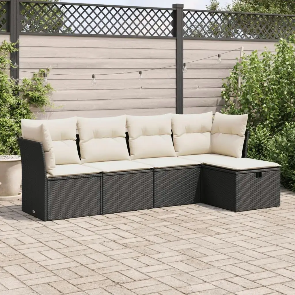 

Black Cream White Garden Sofa Set Outdoor Furniture Comfortable Seating Stylish Design Home Decor