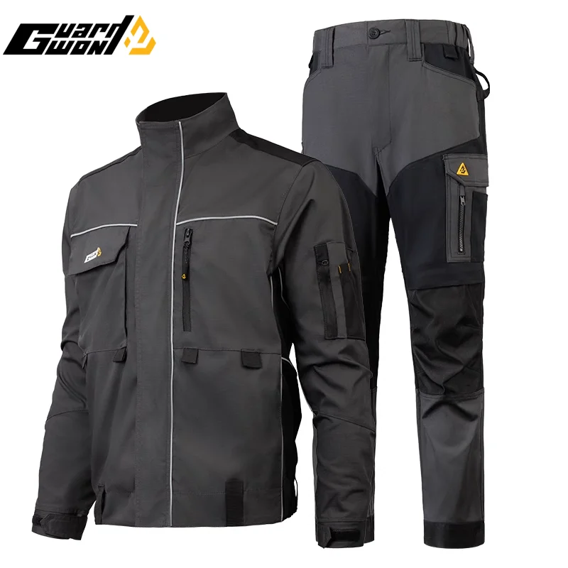 Guardwon New Tactical Work Pants Multi Purpose Elastic Large Pocket Pants Outdoor Site Working Wear-resistant Pants Workwear
