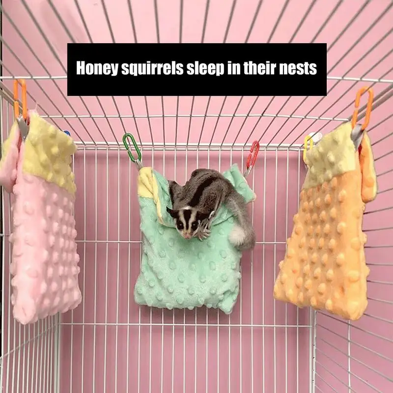 Sugar Glider Hanging Hammock Swing Bag Small Pet Hamster Sleeping Bed Pouch Warm Nest Squirrels Guinea Pig Bed Pet Accessories