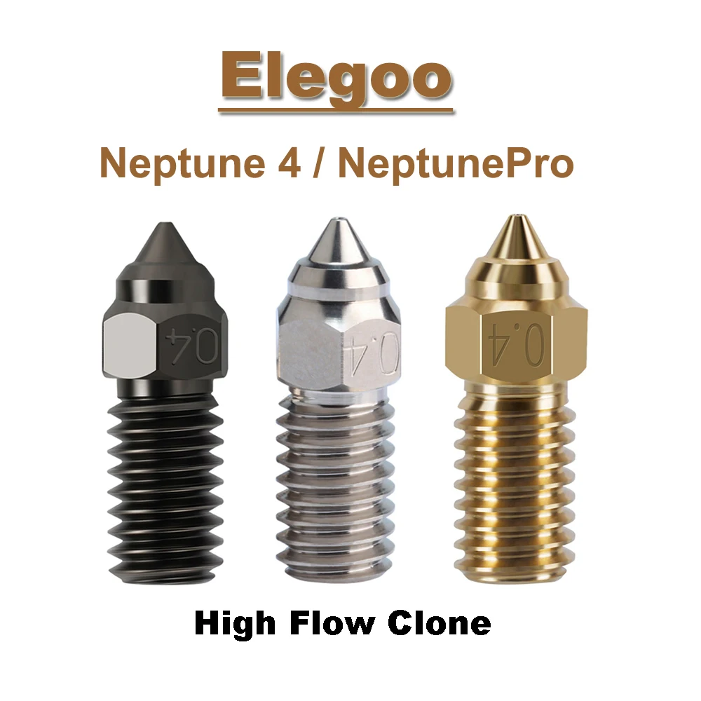 Elegoo Neptune 4/Pro CHT Nozzle Copper Clone Nozzle Brass Hardened Stainless Steel 0.4mm For 1.75mm Filament 3D Printer Parts