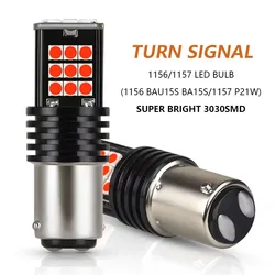 2Pcs 1157 BAY15D LED Bulbs 1156 BAU15S PY21w BA15S P21W LED Turn Signal Lamp 3030SMD CANBUS NO ERROR Car Tail Bulb Brake Lights
